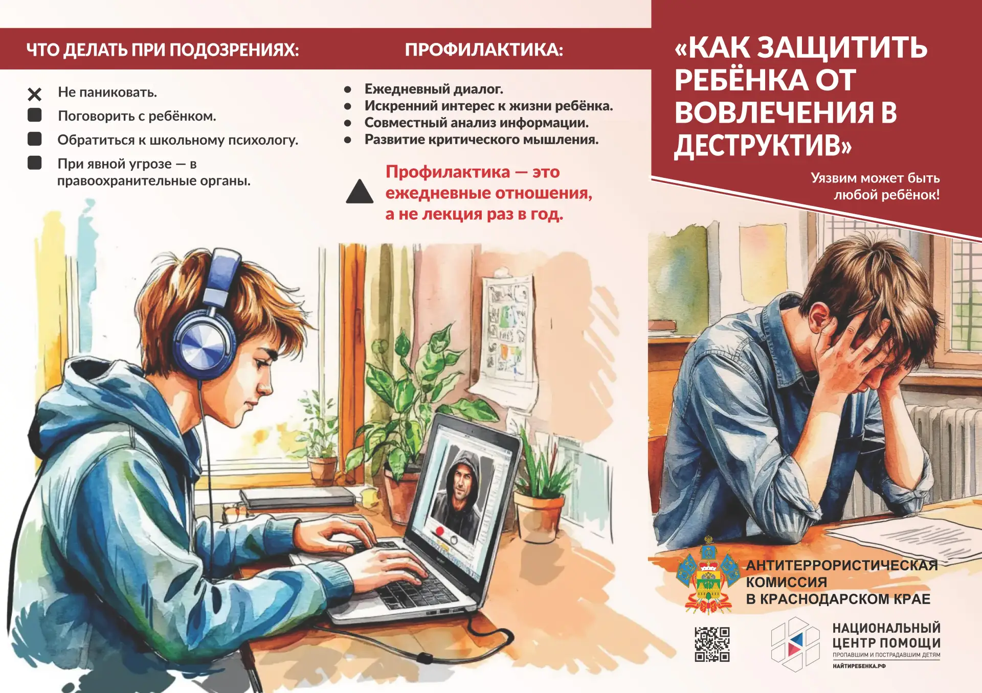 🛡 Как распознать вербовщика и уберечь подростка

📌 Антитеррористическая комиссия Краснодарского кр