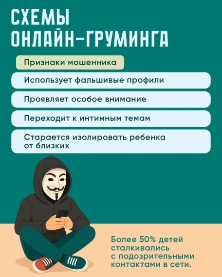 🚨 ВНИМАНИЕ: ОНЛАЙН-ГРУМИНГ — НОВАЯ СХЕМА МОШЕННИЧЕСТВА!

В современном цифровом мире, где дети и по
