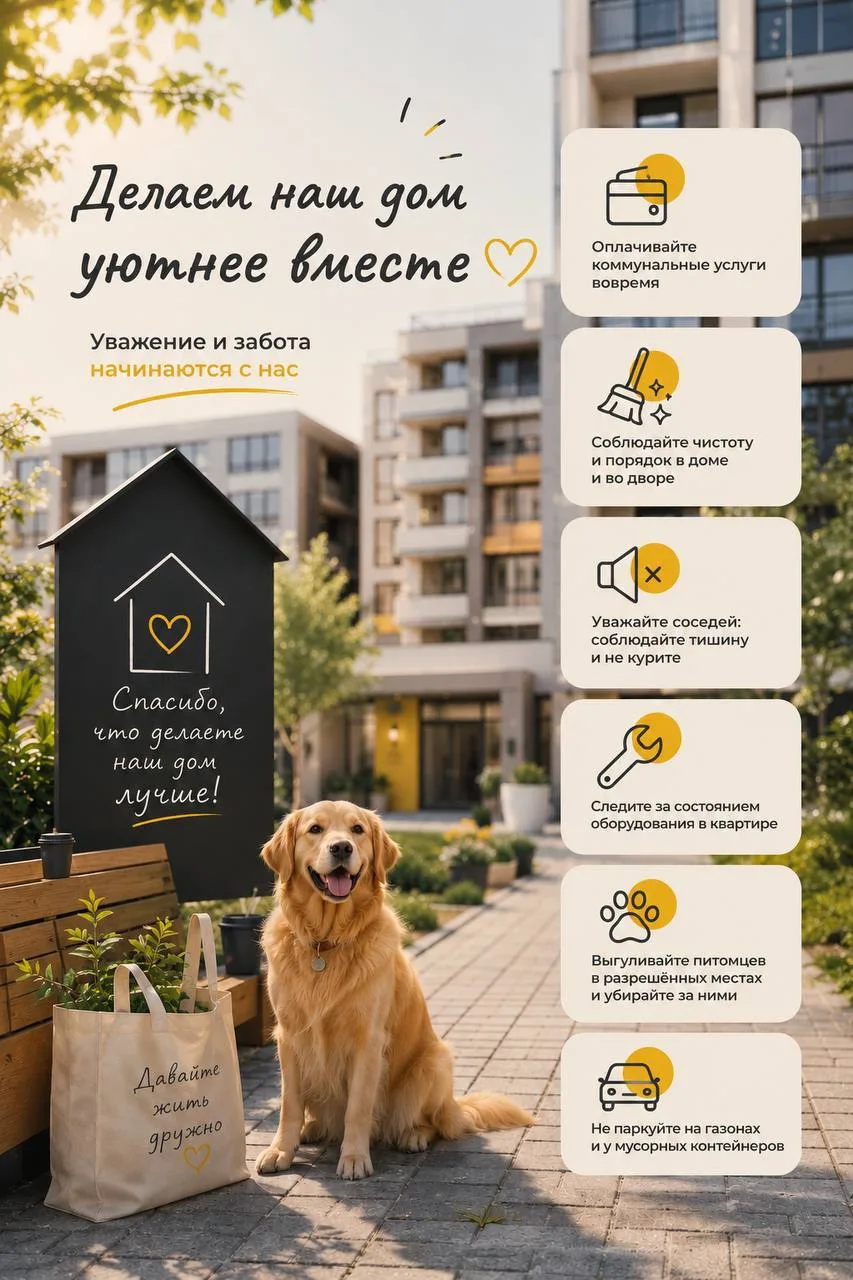❤️ Давайте жить дружно 

Уют начинается с простых вещей: уважения, чистоты и доброго отношения друг 