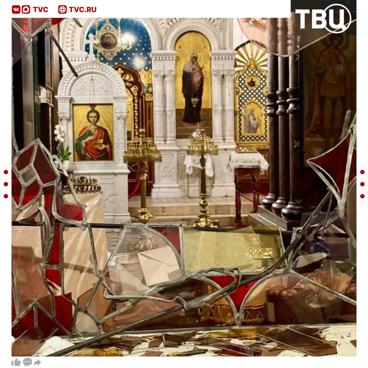 😡 Вандал разбил исторический витраж русского православного собора в Женеве  Витражу было почти 160 л