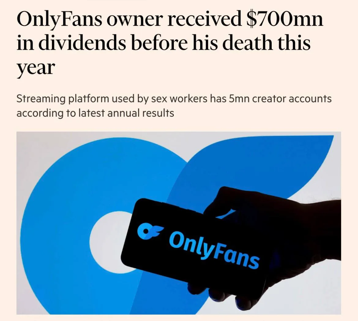 Владелец OnlyFans Леонид Радвинский вывел из компании почти $700 миллионов дивидендами ...