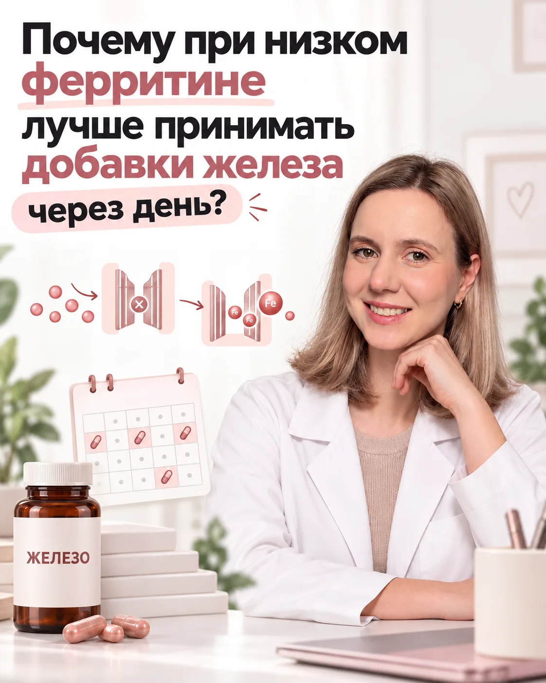 Почему при низком ферритине лучше принимать добавки железа через день?