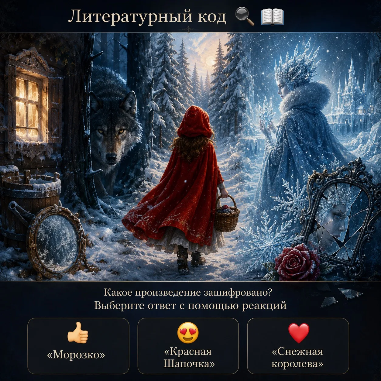 🔍 Литературный код 📖

За этой иллюстрацией скрывается известное литературное произведение.

Сможет