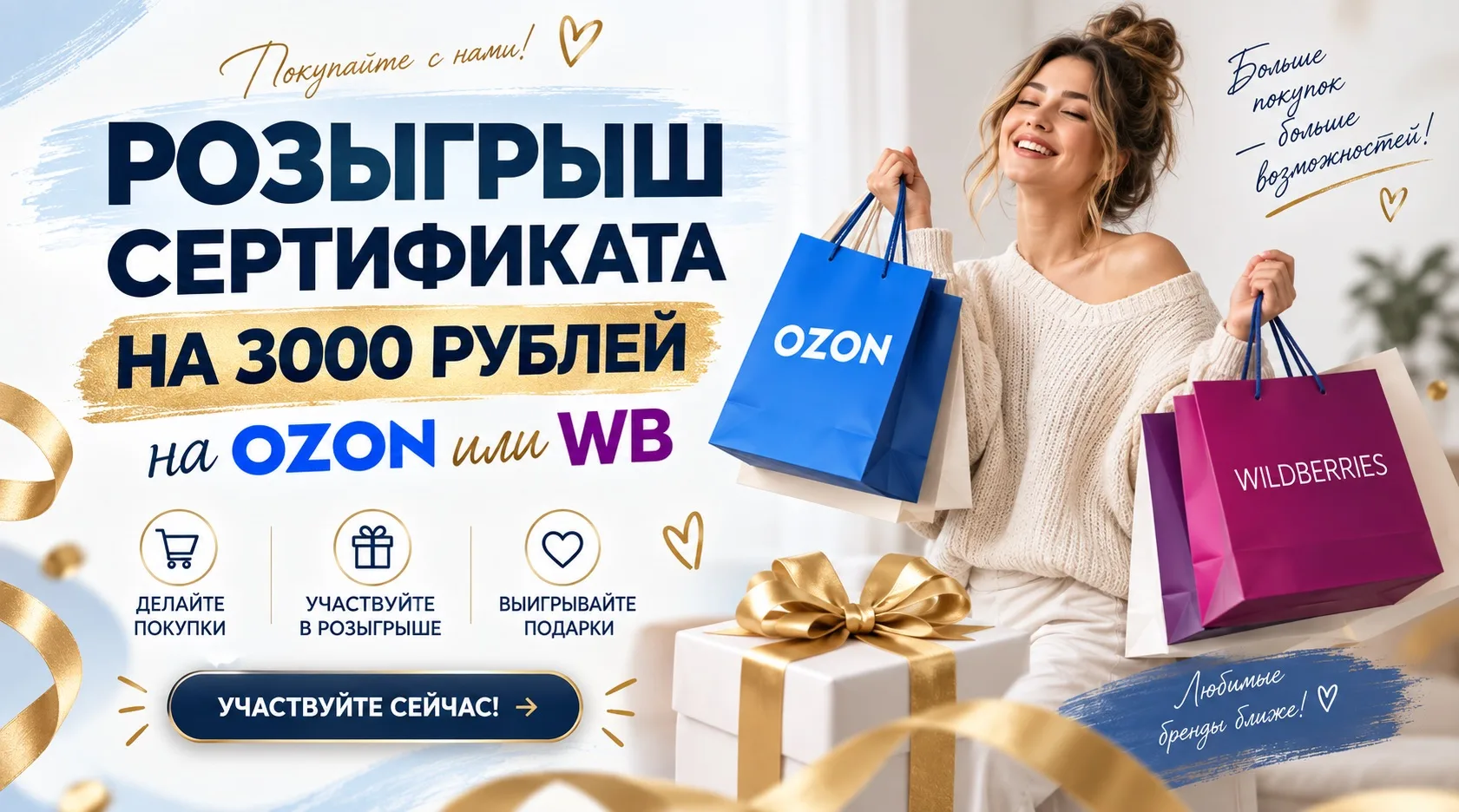 🔥 РОЗЫГРЫШ СЕРТИФИКАТА НА 3000 руб. WB/OZON🎁