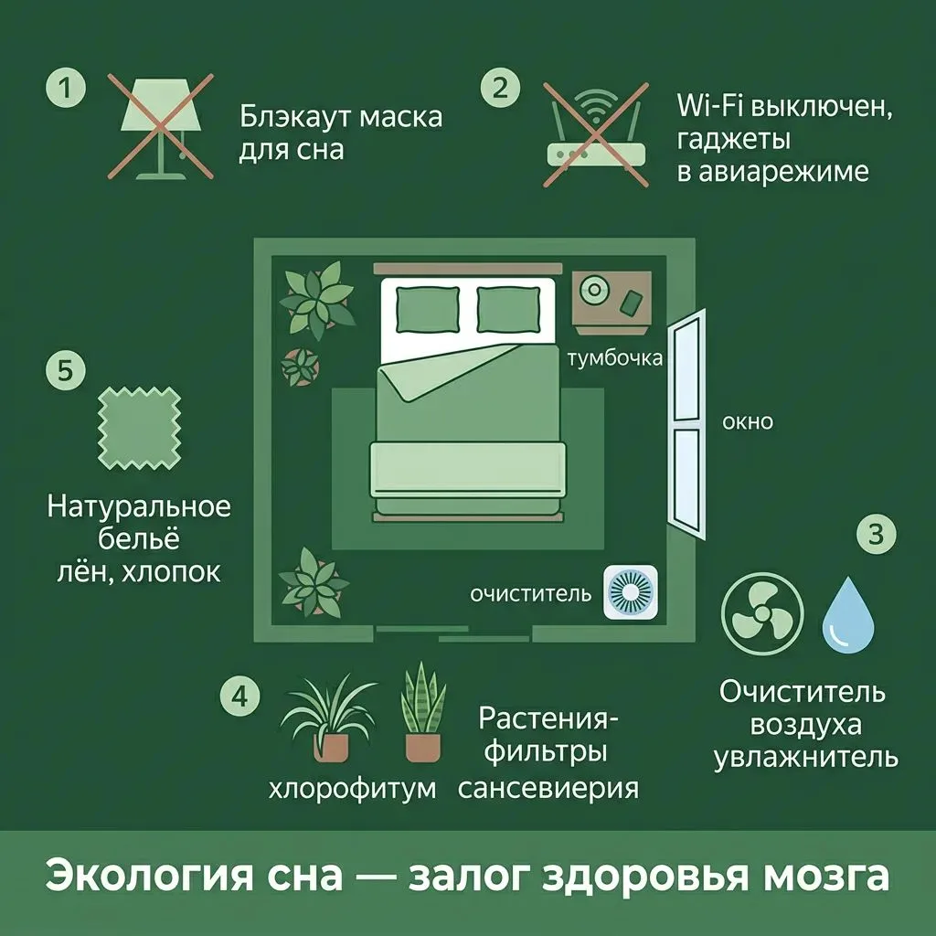 ЭКОЛОГИЯ СПАЛЬНИ: как сделать комнату безопасной для сна и глимфатики

Ваша спальня — это не просто 