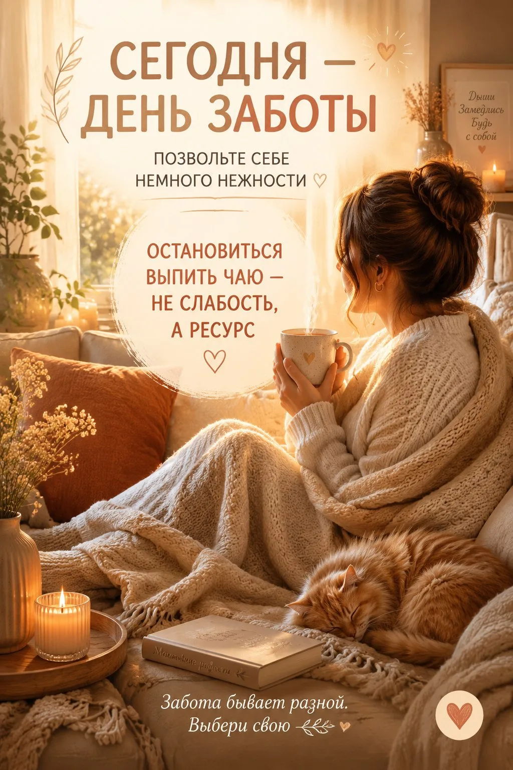 Сегодня — День заботы. Позвольте себе немного нежности 🤍

Иногда мы так привыкаем бежать на высоких