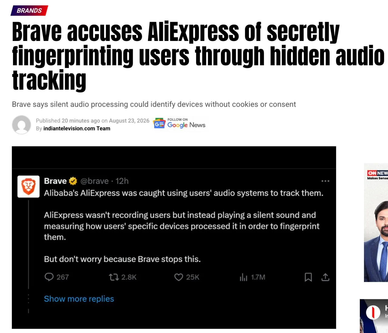 AliExpress заподозрили в тайной прослушке пользователей. Приложение использует аудиосис...