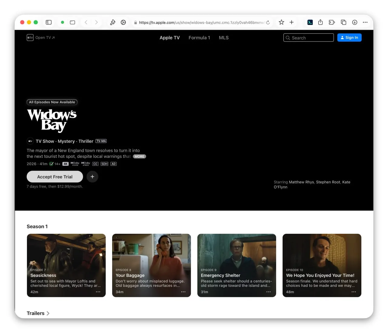 Вышел последний эпизод «Бухты вдов» — хайповый хоррор-сериал от Apple теперь можно посмотреть целико