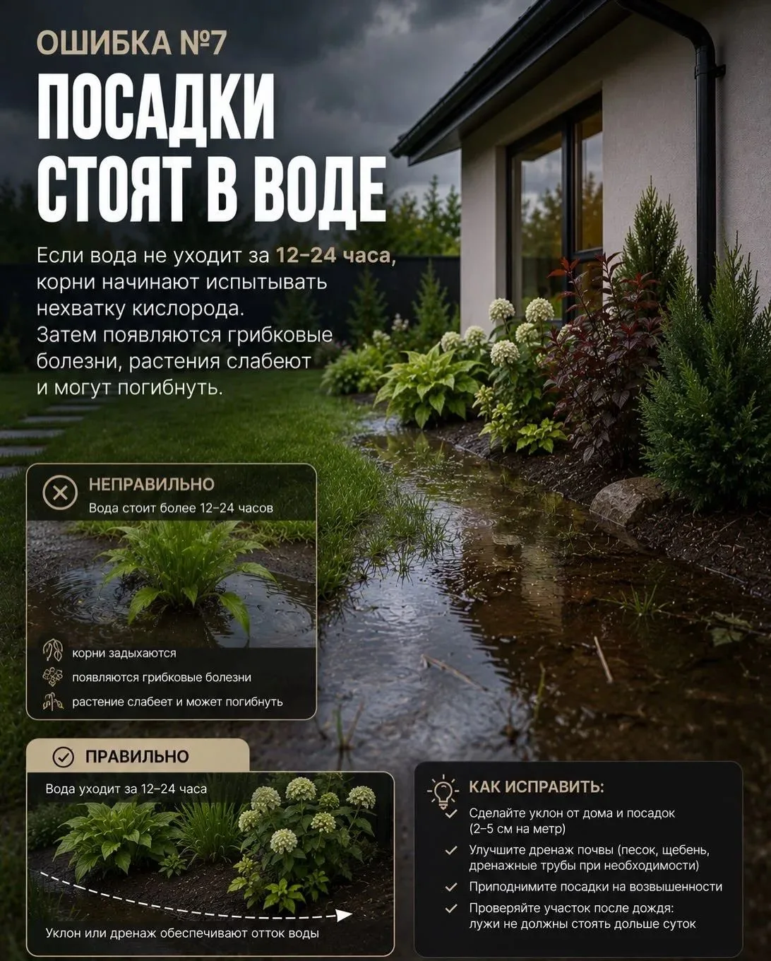 Проверьте свой участок в дождь! 🌧️