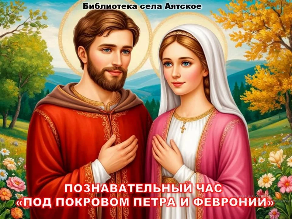 ПОЗНАВАТЕЛЬНЫЙ ЧАС "ПОД ПОКРОВОМ ПЕТРА И ФЕВРОНИИ"
 
В уютной атмосфере аятской библиотеки, разверну
