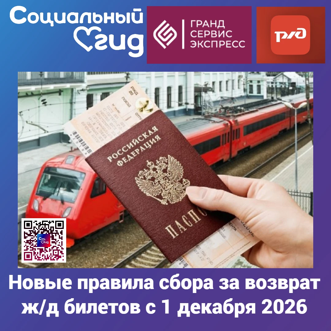 Новые правила возврата железнодорожных билетов с 1 декабря 2026 года