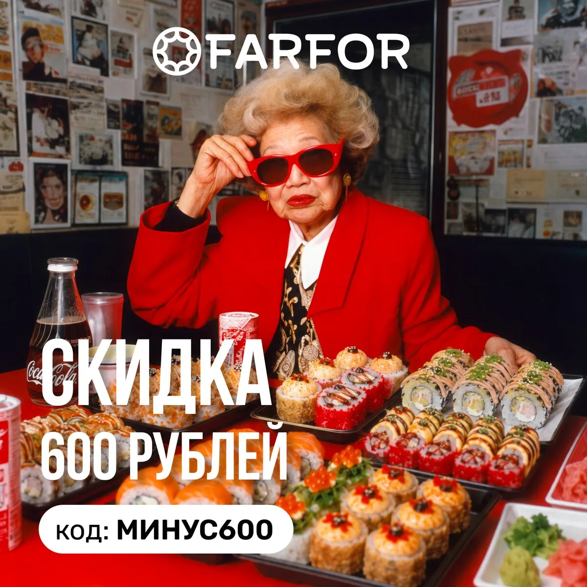 Скидка 600₽ на все меню FARFOR