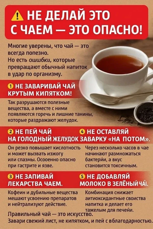 Главные запреты в чаепитии 🫖