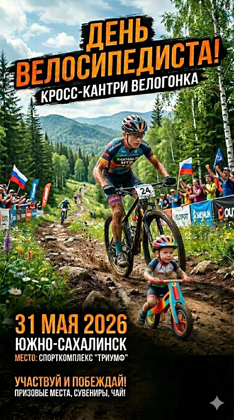 🚴‍♂️ Всемирный день велосипедиста в Южно-Сахалинске — едем на «Триумф»!