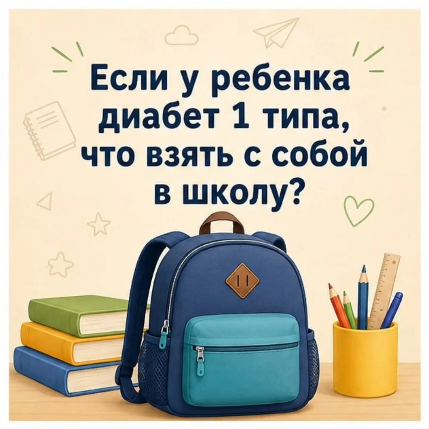 📚 ЧТО ПОЛОЖИТЬ В РЮКЗАК РЕБЁНКУ С ДИАБЕТОМ?