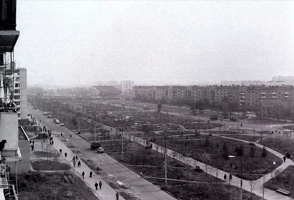 Вид на Яна Райниса в сторону метро Сходненская, 1976 - 1979 гг.