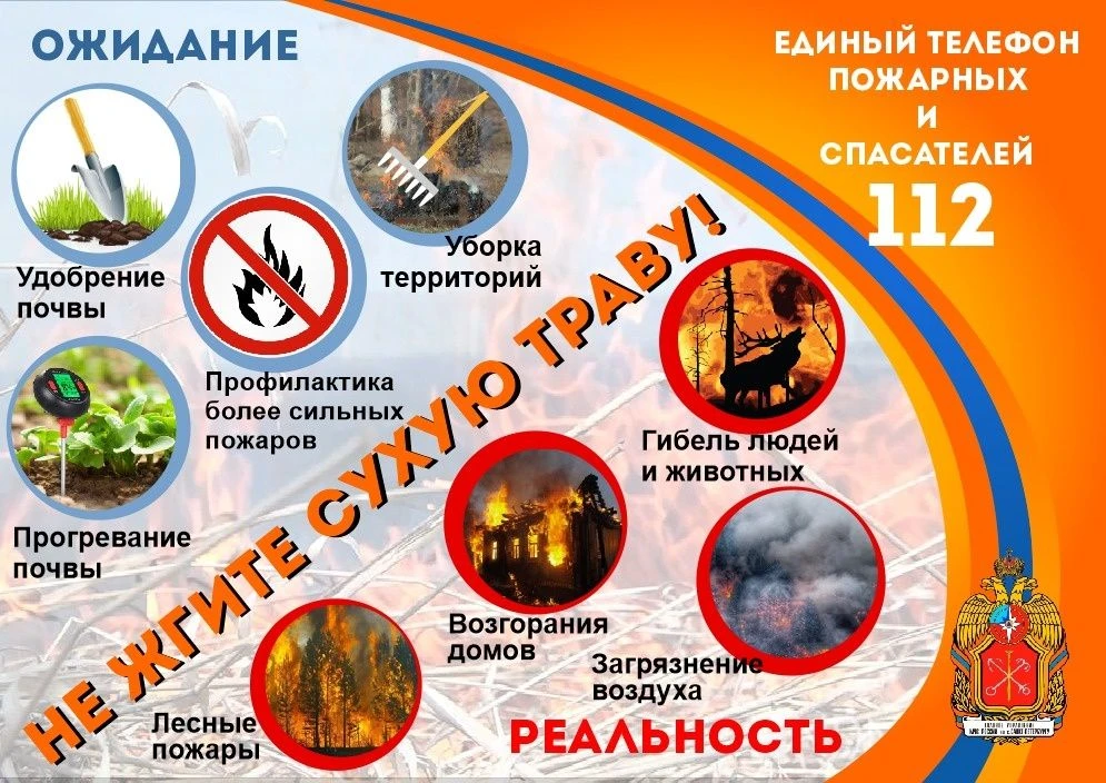 С приходом тепла помните: не жгите сухую траву — это опасно!