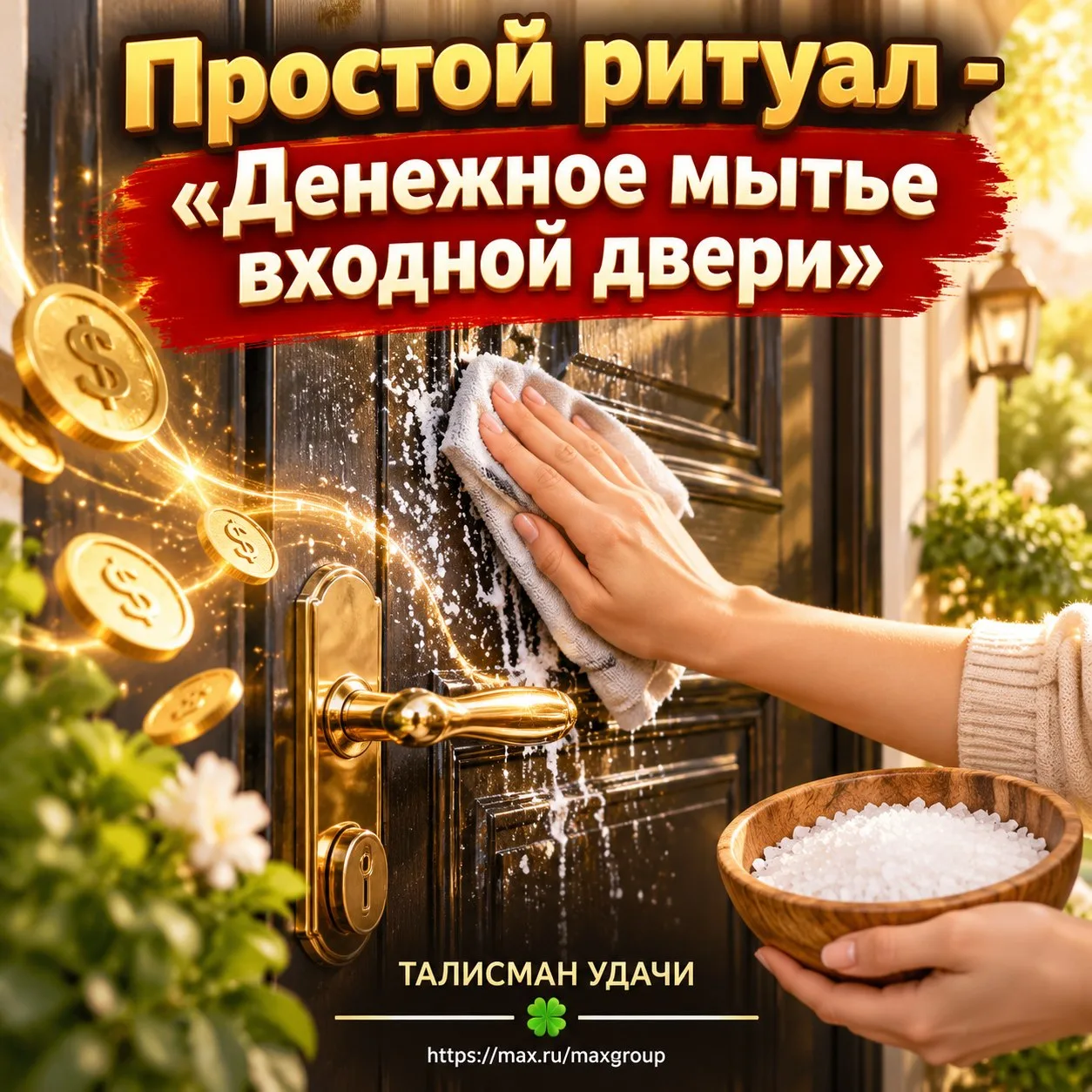 Простой ритуал - «Денежное мытье входной двери» 🚪
