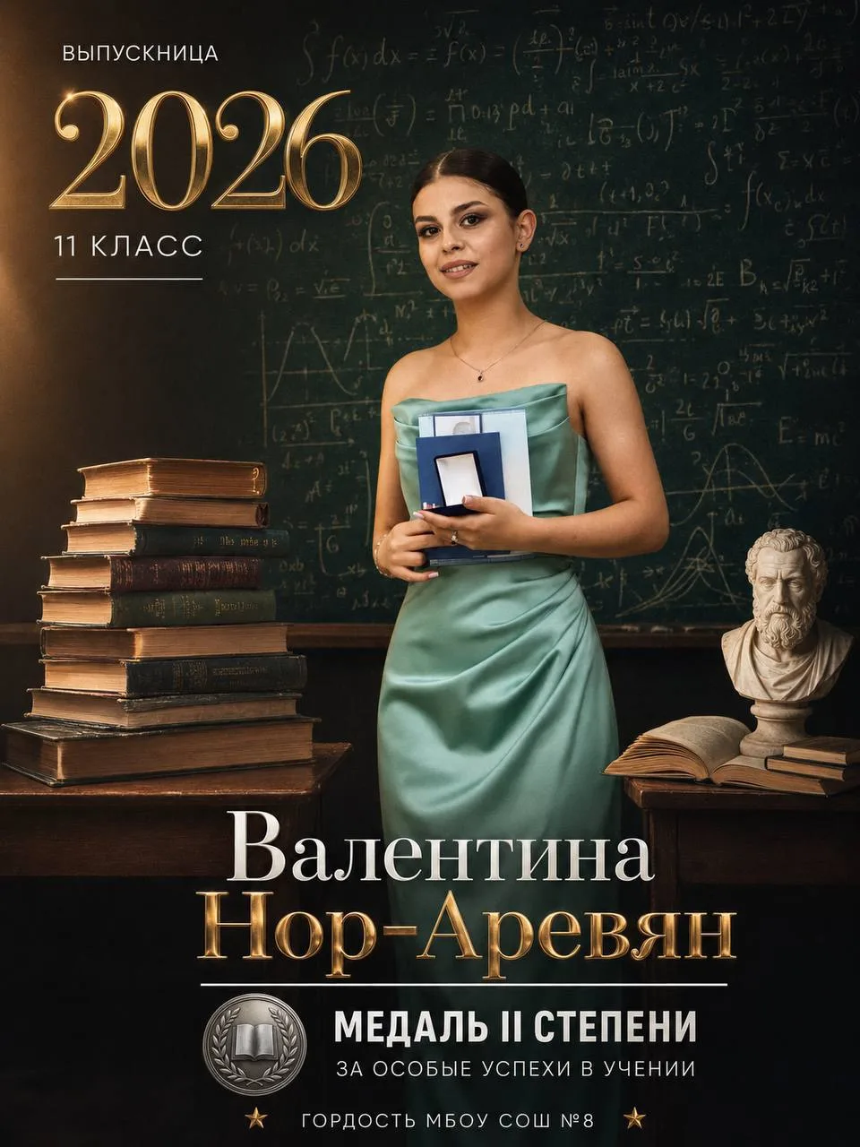 МБОУ СОШ № 8️⃣

🏅 Гордость школы! 

Сегодня хотим рассказать о серебряной медалистке Большесальской