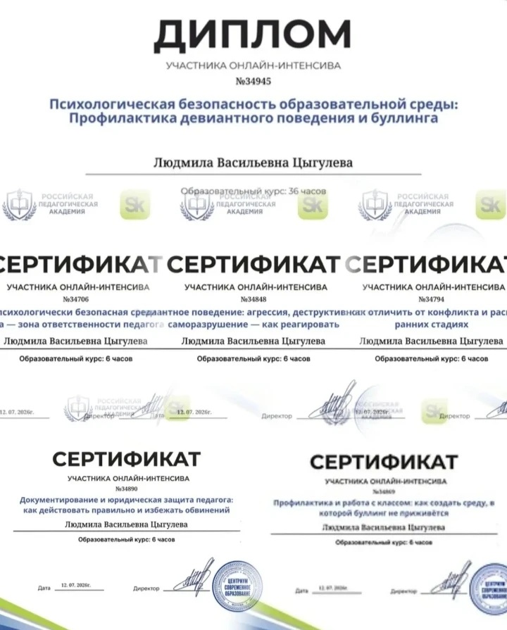 Интенсив "Психологическая безопасность образовательной среды"