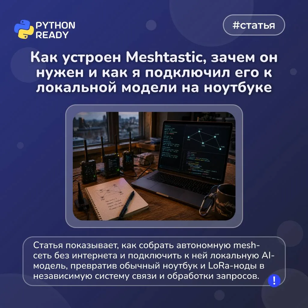 Наткнулся на крутую статью на Хабре: «Как устроен Meshtastic, зачем он нужен и как я по...