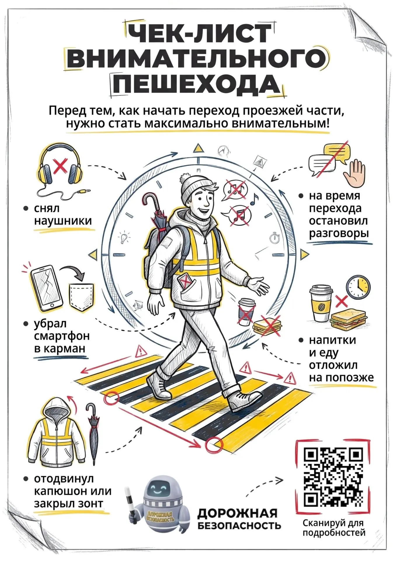 Чек-листы культурного пешехода и пассажира. Проверь себя!