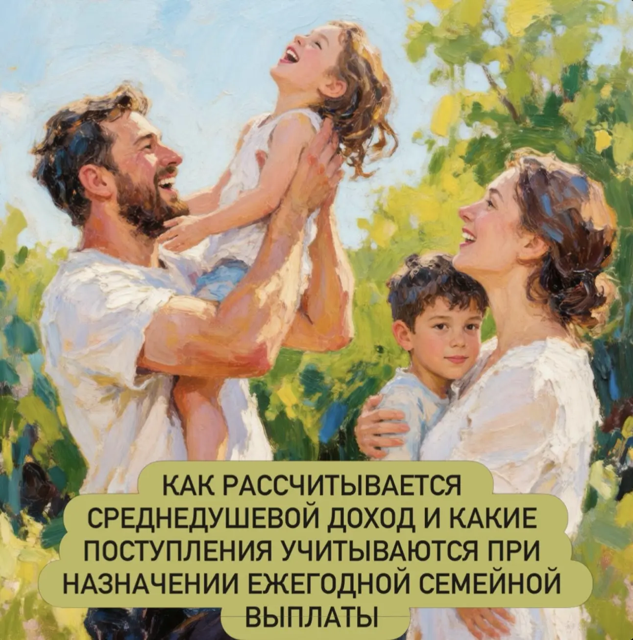 Как рассчитывается среднедушевой доход и какие поступления учитываются при назначении е...