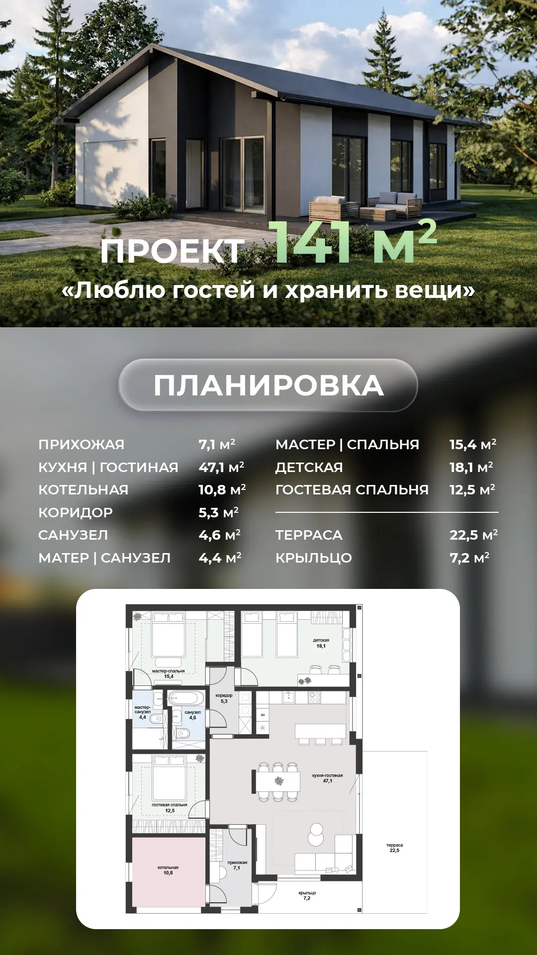🏡 Проект 141 м² | «Люблю гостей и хранить вещи»

Коллеги, сохраняйте преимущества проекта, которые 