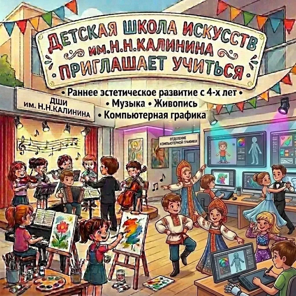 Детская школа искусств им. Н.Н.Калинина объявляет дополнительный набор на 2026-2027 уче...