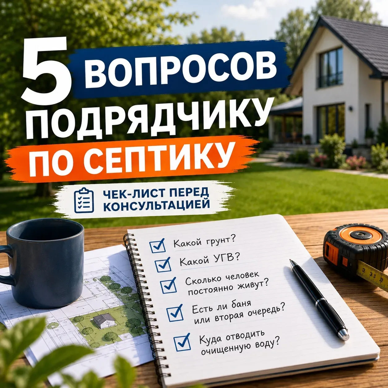 📋 5 вопросов, которые стоит задать любому подрядчику по септику

Если вы только выбираете систему к