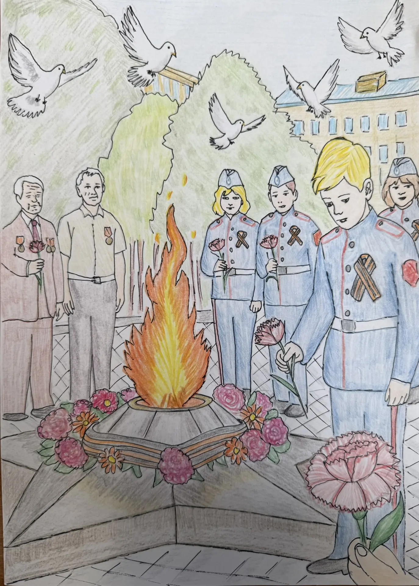 🕯 Новый участник конкурса «Рисуем с детьми Вечный огонь»!