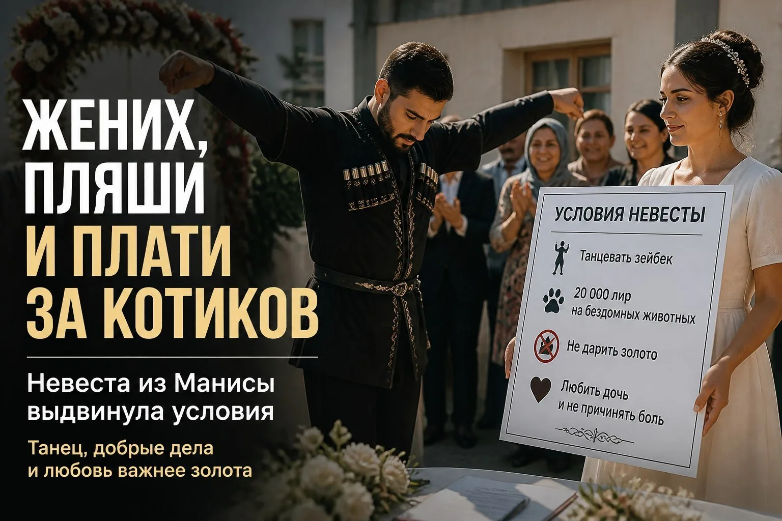 🎭 Жених, пляши и плати за котиков: невеста из Манисы выдвинула условия

📢 Нашёл на просторах интер
