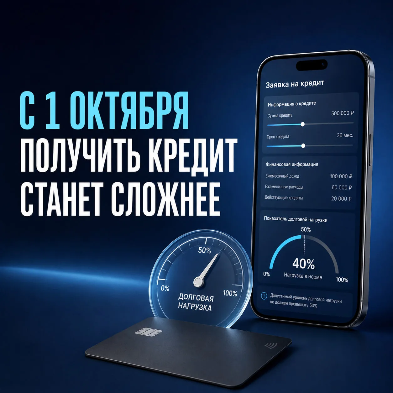 С 1 октября получить кредит станет сложнее