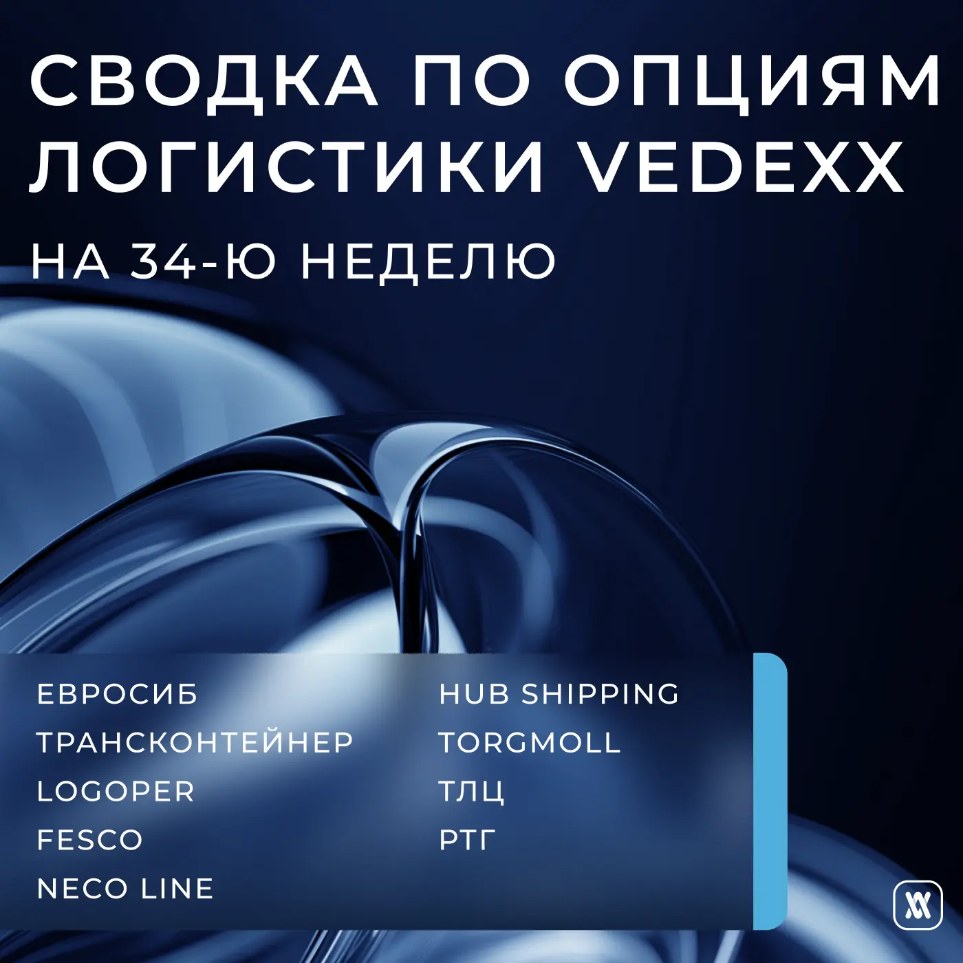 🌐 Сводка по опциям логистики Vedexx на 34-ю неделю