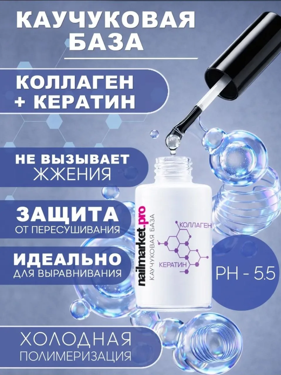 Бескислотная самовыравнивающаяся база для гель лака с витаминами