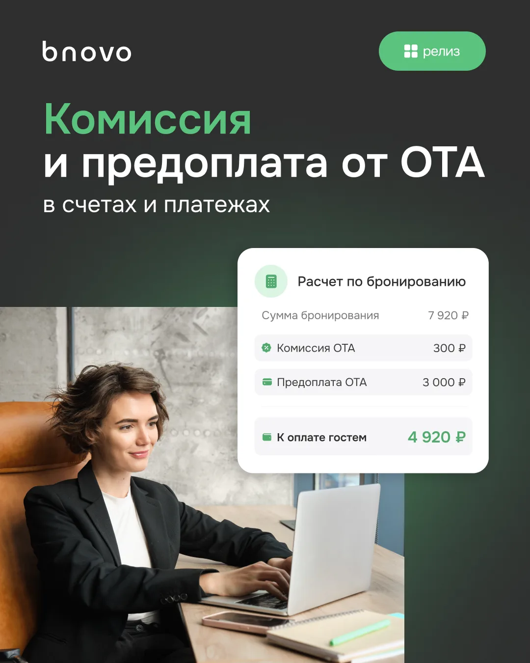 Комиссия и предоплата от OTA — теперь в счетах и платежах