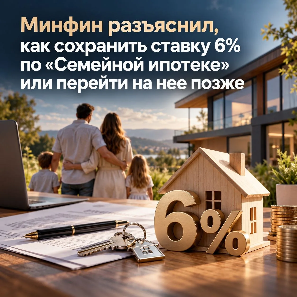 ✏️ Минфин разъяснил, как сохранить ставку 6% по «Семейной ипотеке» или перейти на нее п...