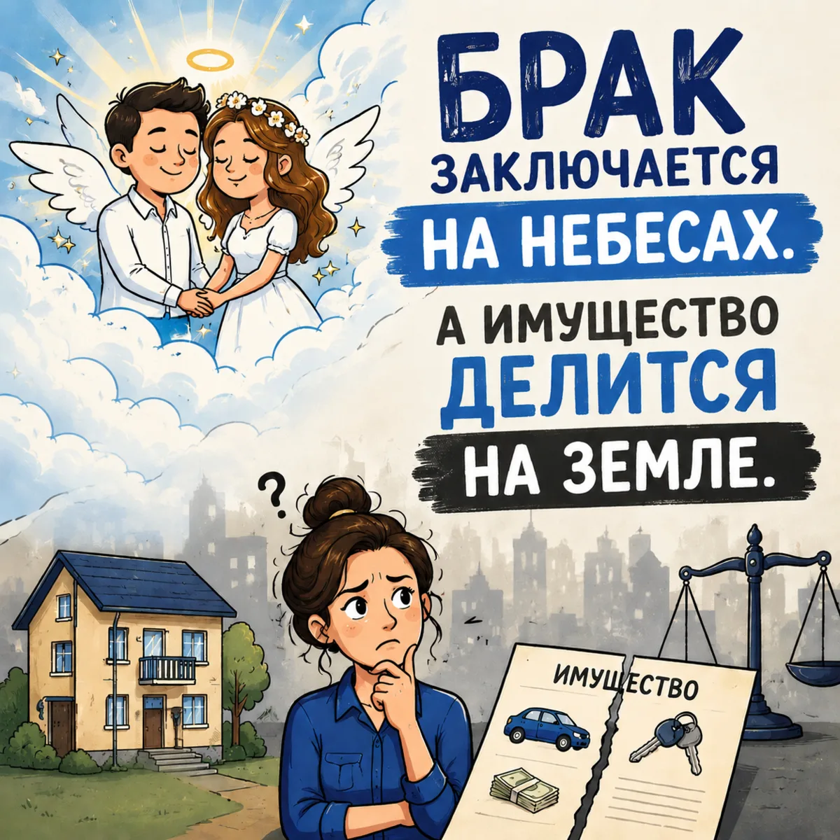 Брак заключается на небесах. А имущество делится на земле.