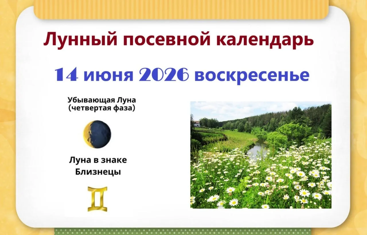 1️⃣4️⃣ июня, воскресенье
🌘 Убывающая Луна в Близнецах♊️

Близнецы – малоплодородный знак. Растения,
