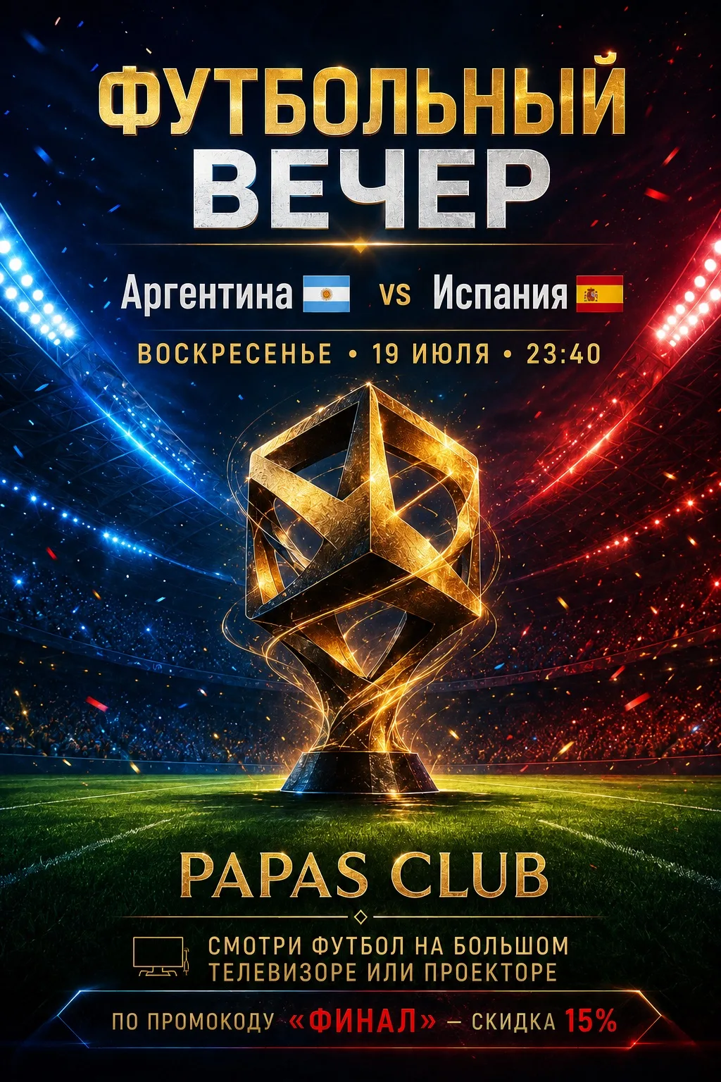 ⚽ ФИНАЛ ЧЕМПИОНАТА МИРА — СМОТРИМ ВМЕСТЕ В PAPAS CLUB!