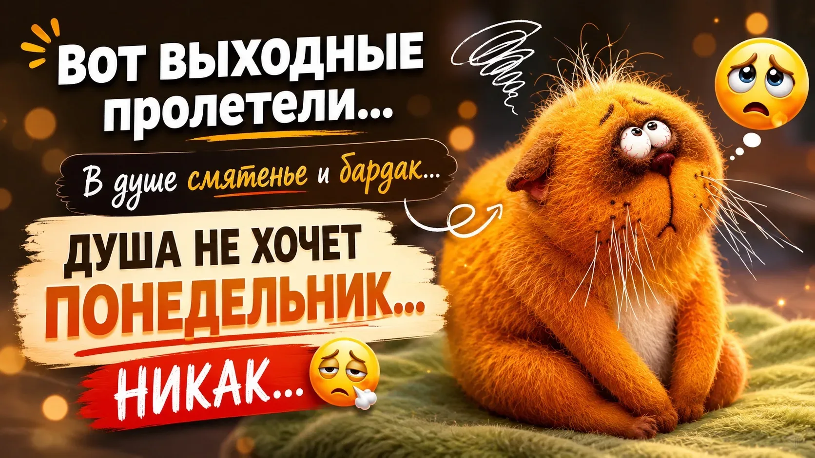 А как вы будете себя чувствовать в понедельник? Выберите вариант, который больше всего похож на вас.