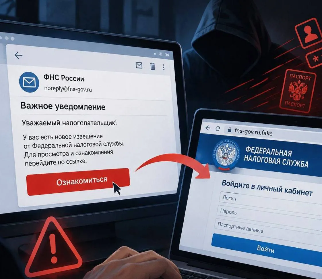 ⚠️ Воронежцев предупредили о мошеннических письмах от имени налоговой.