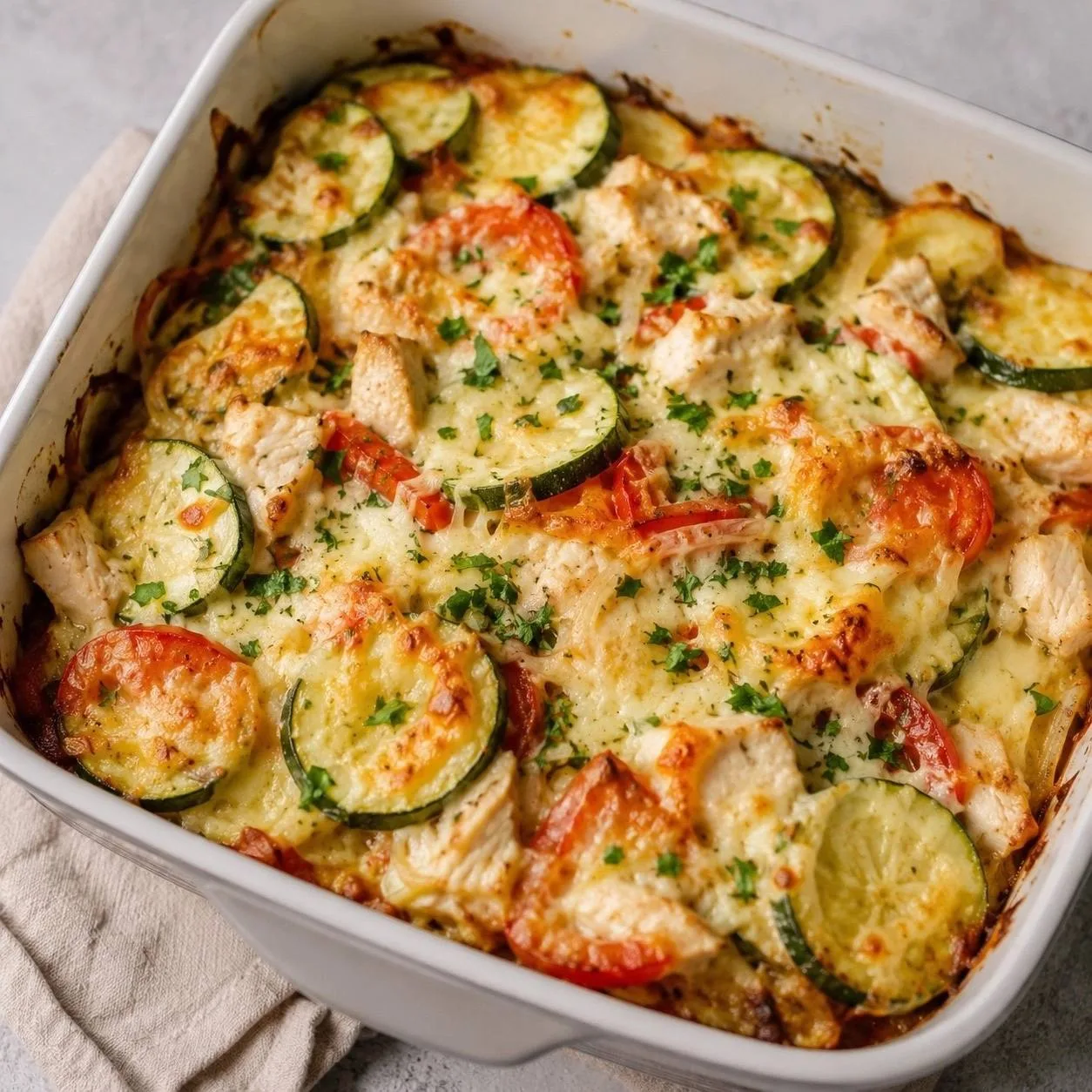 ✅ Кабачки, запечённые с курицей и сыром