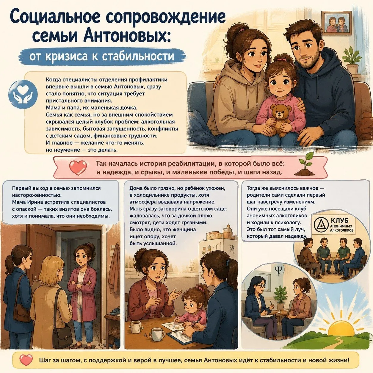 История реабилитации семьи

Данная история показала что социальное сопровождение работает лишь тогда