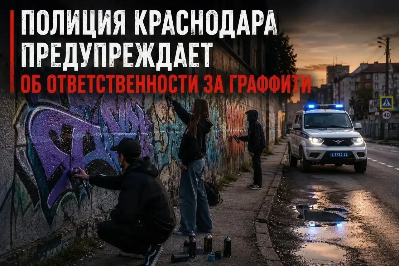 В Краснодаре полиция пресекает незаконные граффити