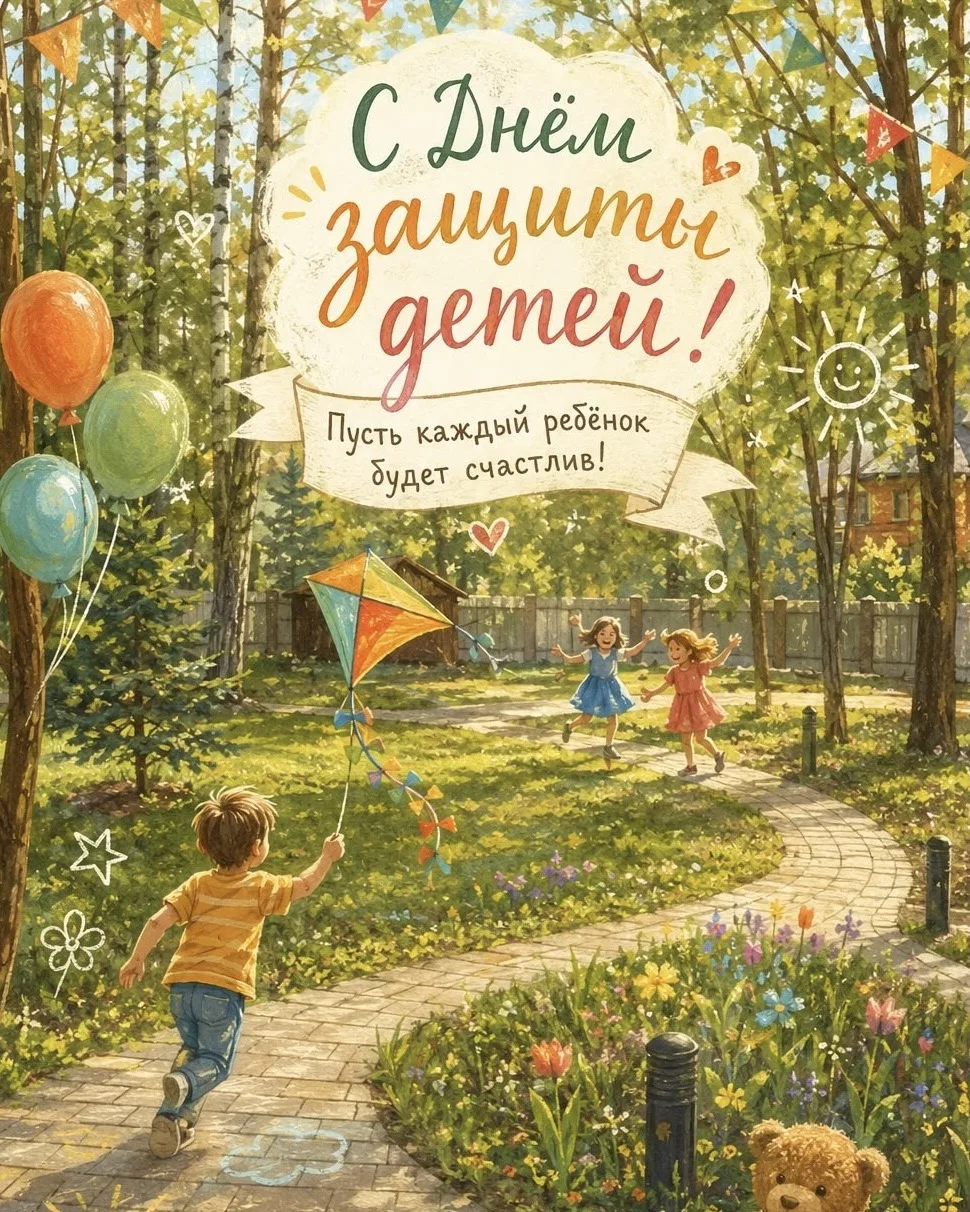 Поздравляем Вас с первым днем лета и Днём защиты детей🌼