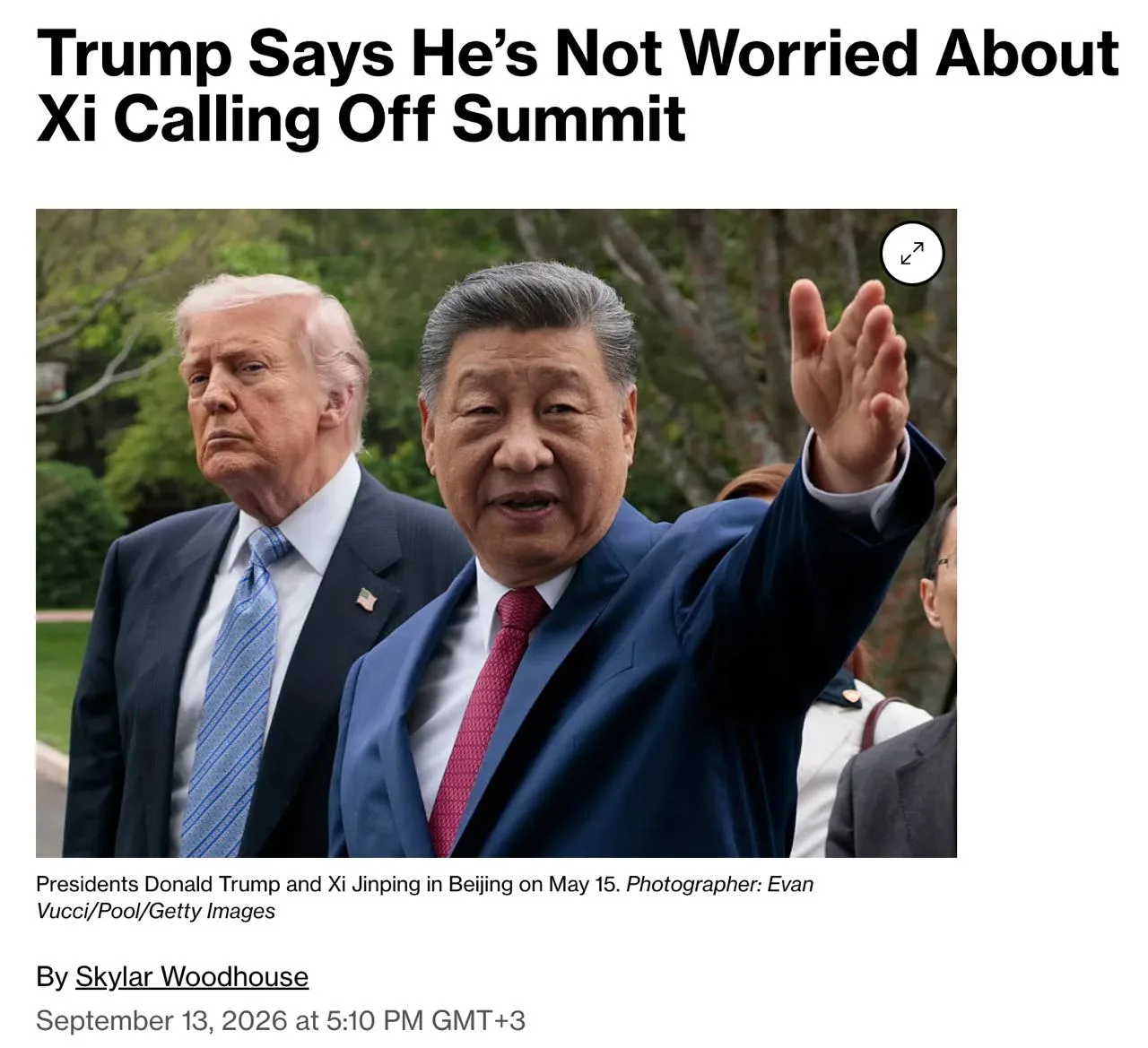 Трамп заявил, что не беспокоится из-за угроз Китая отменить визит Си в США в конце сент...