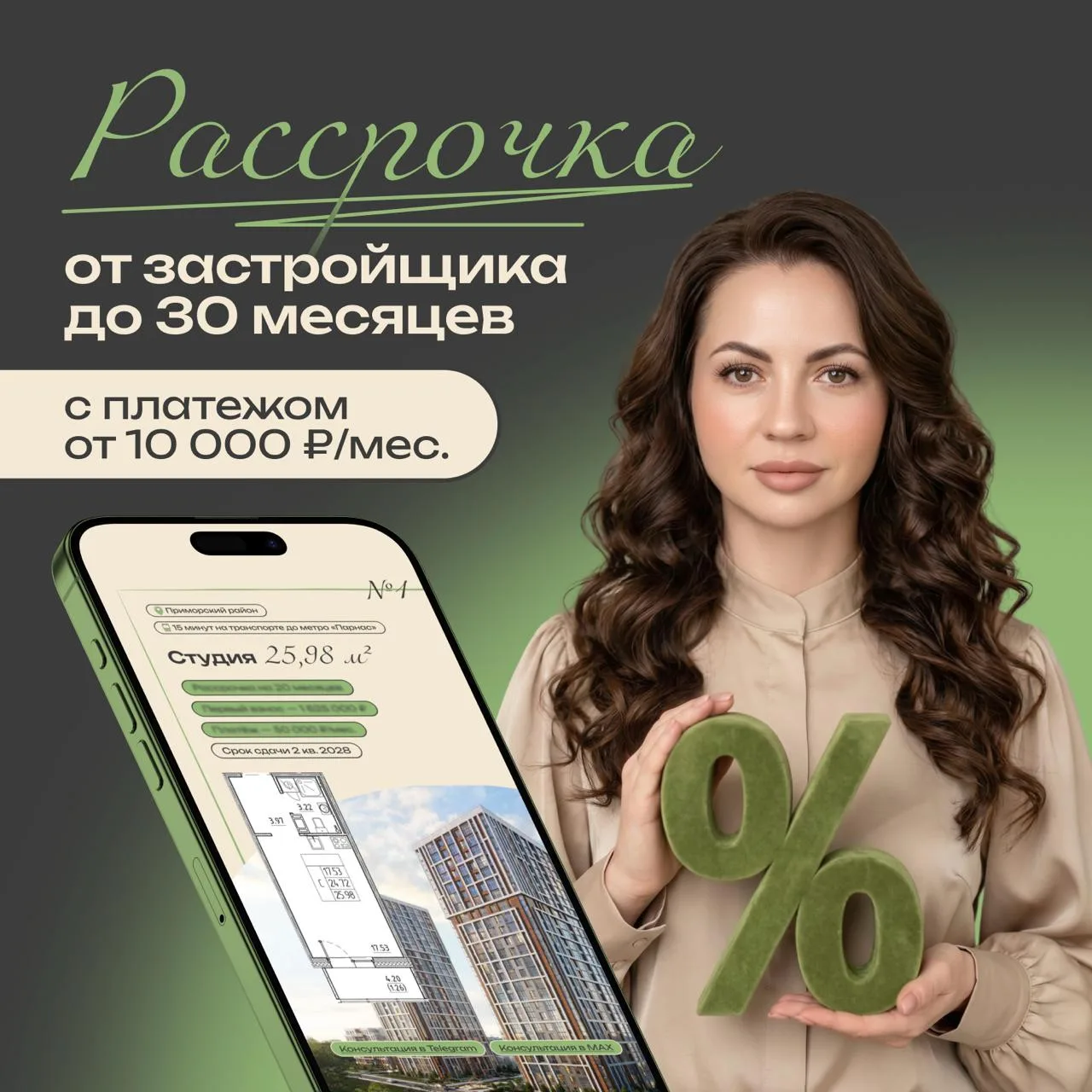 Я знаю как вам купить квартиру за 10 000 ₽ в месяц