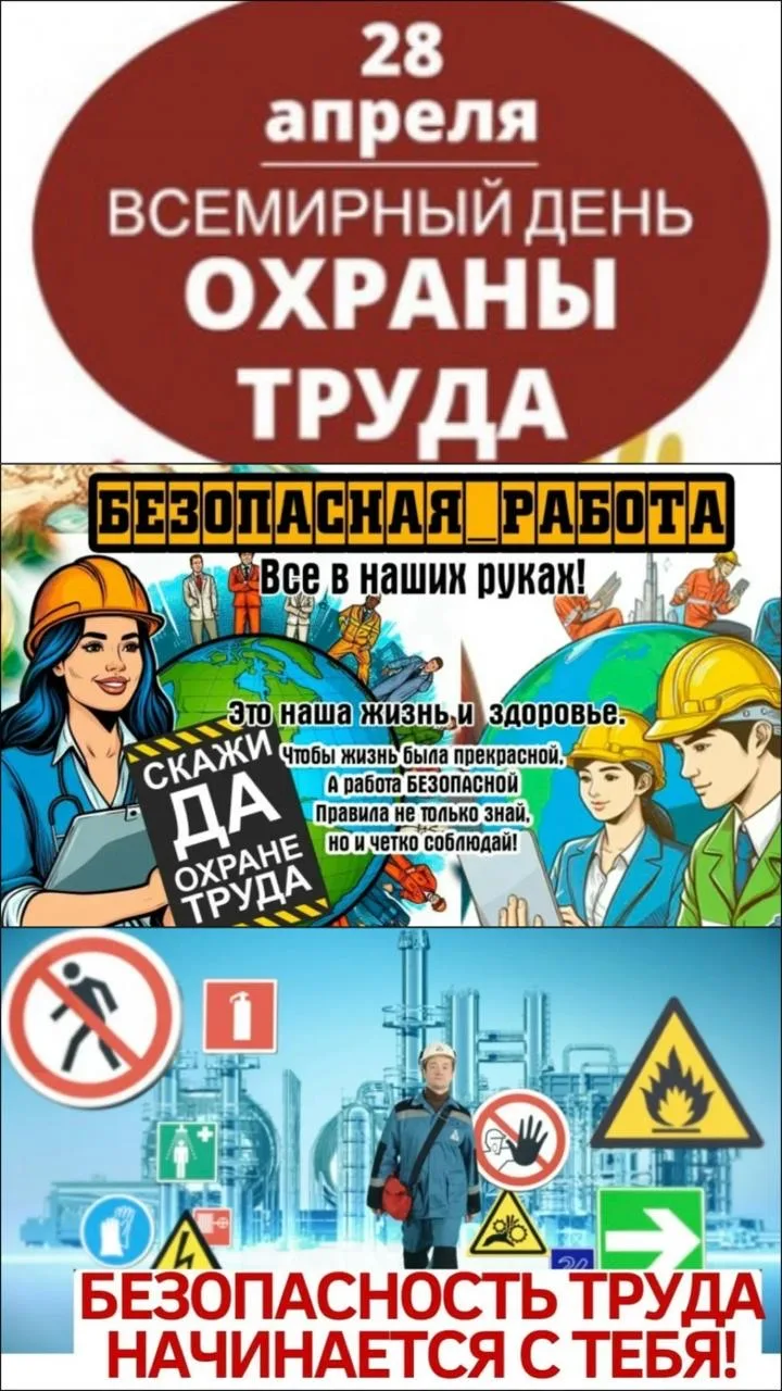 🔥 Сегодня, 28 апреля 2026 года, — Всемирный день охраны труда.