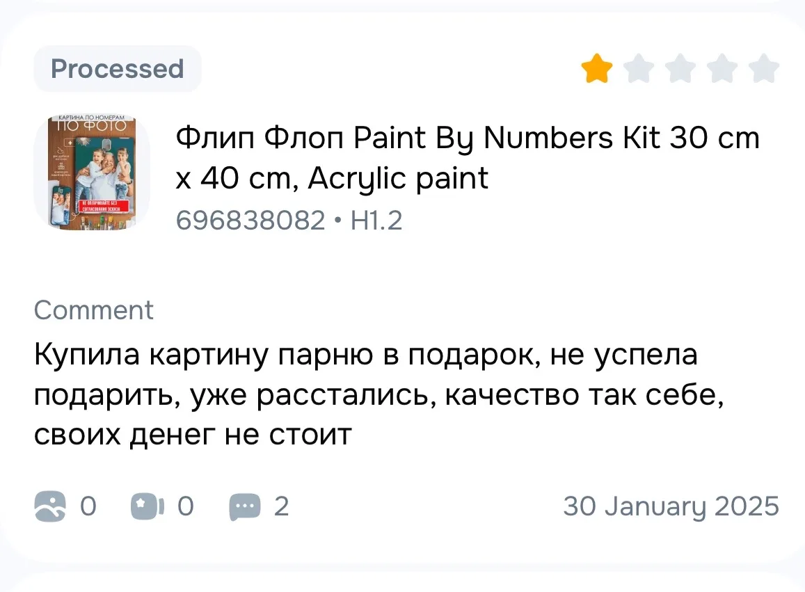 Так кто в итоге заслужил одну звезду, наша мастерская или ее парень?